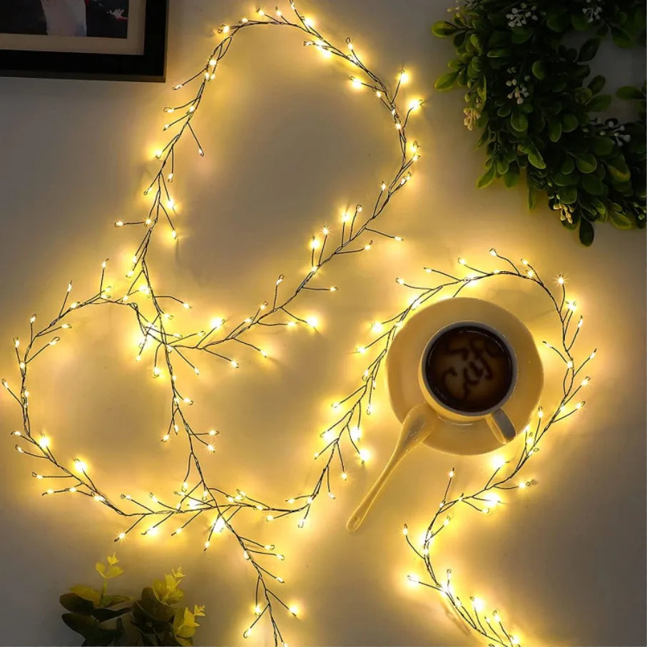 6M-42M LED Fairy Light Cluster Firecracker String Lights Christmas Garland for Birthday Home New Year Christmas Tree Decor Lamps