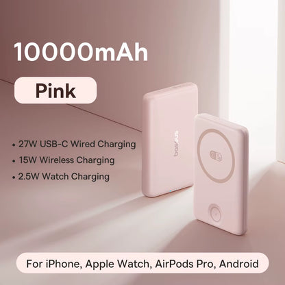 27W Magnetic Power Bank 10000Mah 15W Wireless Charging External Battery for Iphone Iwatch Airpods Samsung Xiaomi Poco