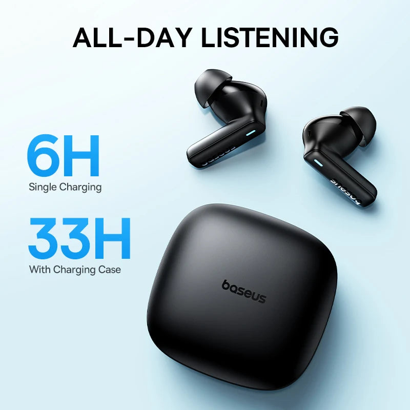 Bowie E19 Wireless Earphones Bluetooth 5.3 Big Bass 12Mm Drivers IPX5 Waterproof Earbuds 33Hrs Battery Life Headphones