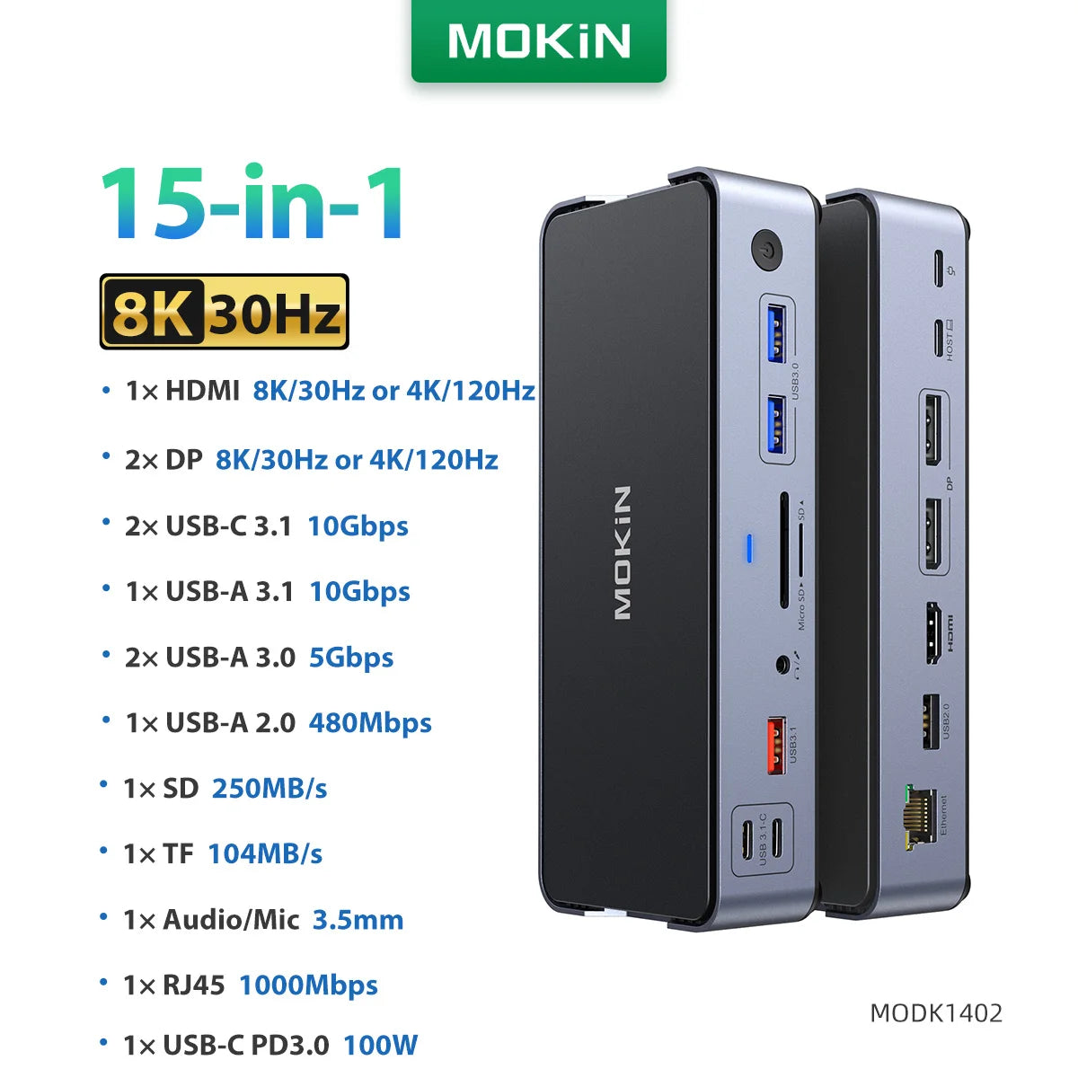 USB C Hub Usb Type C Laptop Docking Station Multi-Port Adapter HDMI RJ45 PD3.0 USB-A 2.0 3.0 SD/TF DP for Macbook Windows