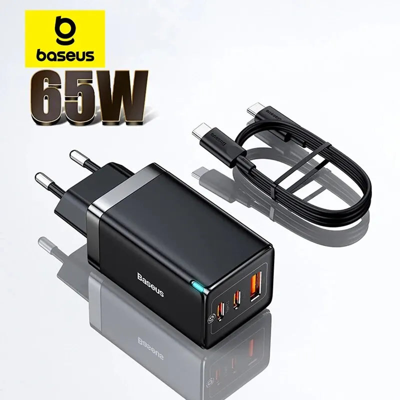65W Gan Charger Quick Charge Type C Phone Charger USB Charger Portable Fast Charger for Laptop Iphone 17 16 15 14 13