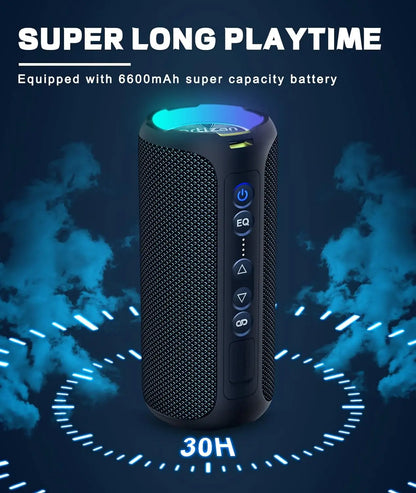 X8 Pro Bluetooth Speaker Portable with 40W Stereo Sound,Rich Bass,Ipx7 Waterproof, 30H Playtime, Mixed Color Lights,3 EQ