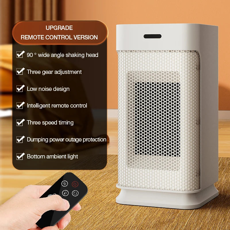 Home & Office Space Heater 1200W – Fast Ceramic Heating, Oscillation, Remote & Timer