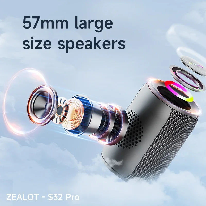 S32 Pro Bluetooth Wireless Outdoor Portable Subwoofer Speaker Waterproof IPX6 Dual Pairing 3600Mah Wireless Speaker