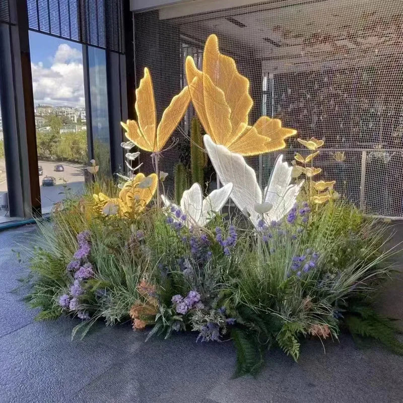 60/80/100Cm Wedding Butterfly Floor Lamp Creative Butterfly Ceiling Lamp Butterfly Hanging Decoration Prop for Wedding Christmas