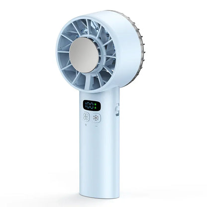 Ice Compress High-Speed Cooling Fan Handheld Fans USB Rechargeable Portable Mini Fan LED Digital Display