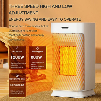Home & Office Space Heater 1200W – Fast Ceramic Heating, Oscillation, Remote & Timer