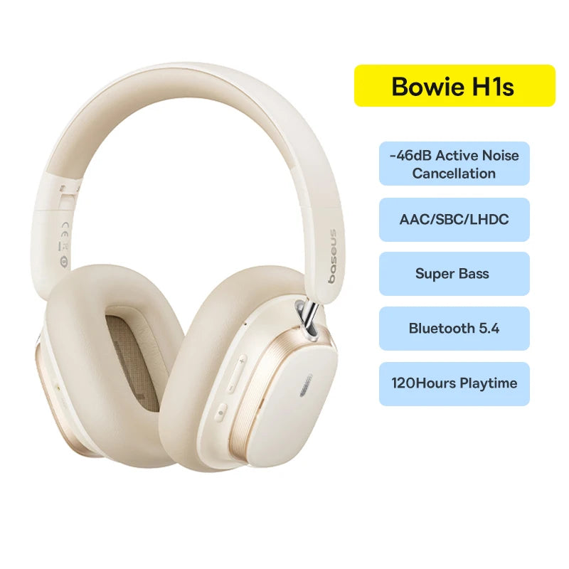 Ivory Bowie H1S Wireless Headphones 