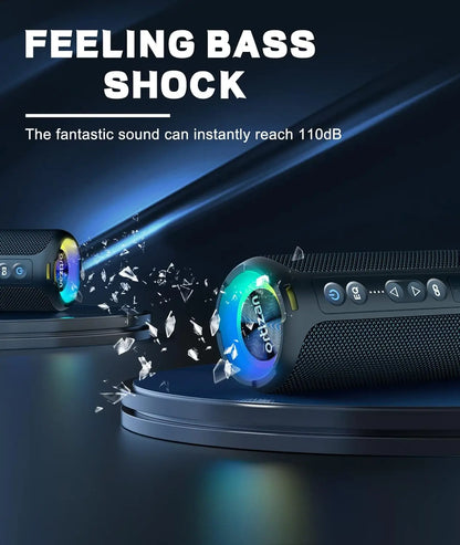 X8 Pro Bluetooth Speaker Portable with 40W Stereo Sound,Rich Bass,Ipx7 Waterproof, 30H Playtime, Mixed Color Lights,3 EQ