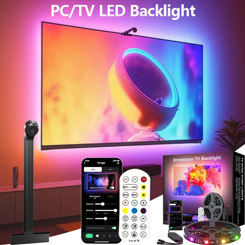 TV LED Smart Controlled Backlight with RGBIC LED Strip Light 