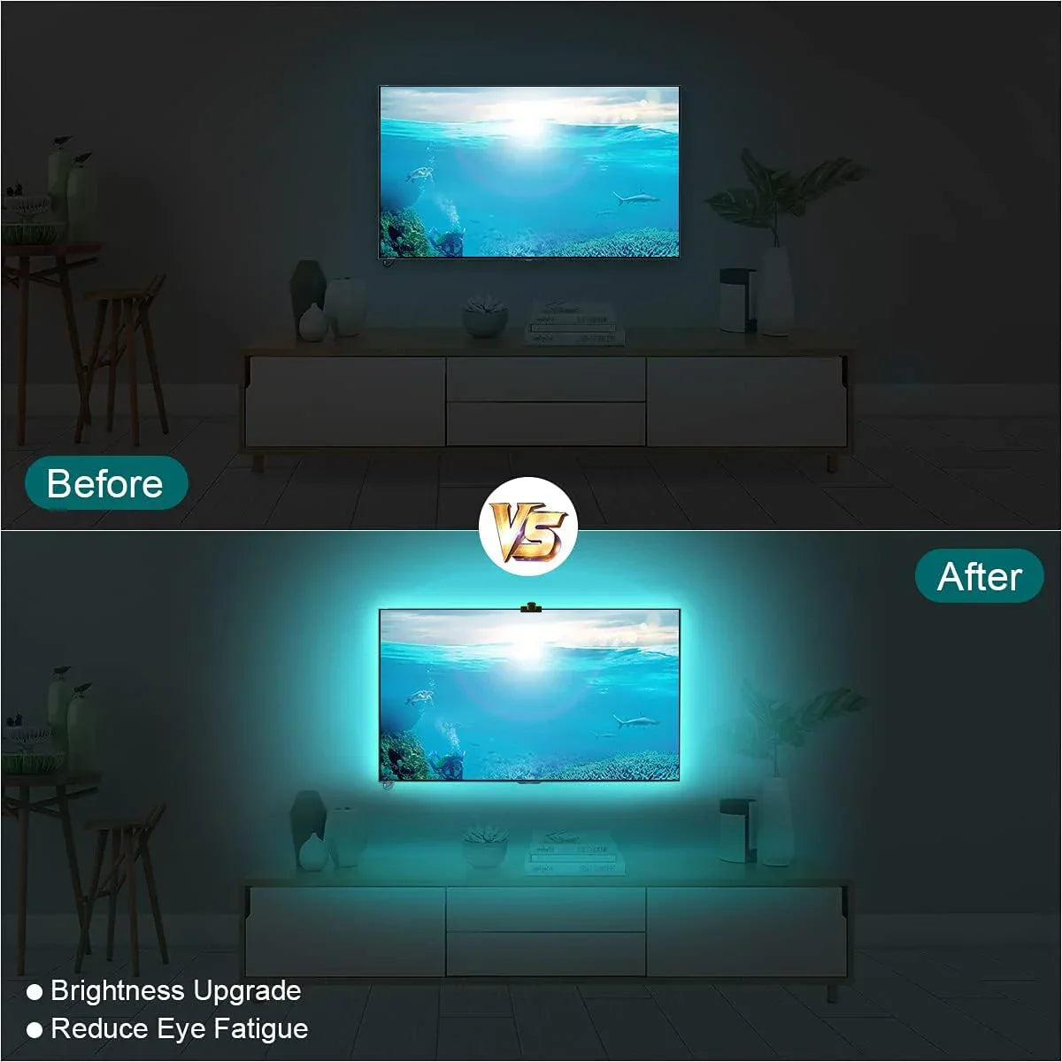 TV LED Smart Controlled Backlight with RGBIC LED Strip Light 