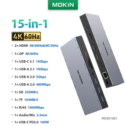 USB C Hub Usb Type C Laptop Docking Station Multi-Port Adapter HDMI RJ45 PD3.0 USB-A 2.0 3.0 SD/TF DP for Macbook Windows