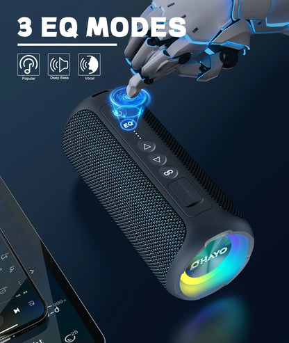 X8 Pro Bluetooth Speaker Portable with 40W Stereo Sound,Rich Bass,Ipx7 Waterproof, 30H Playtime, Mixed Color Lights,3 EQ