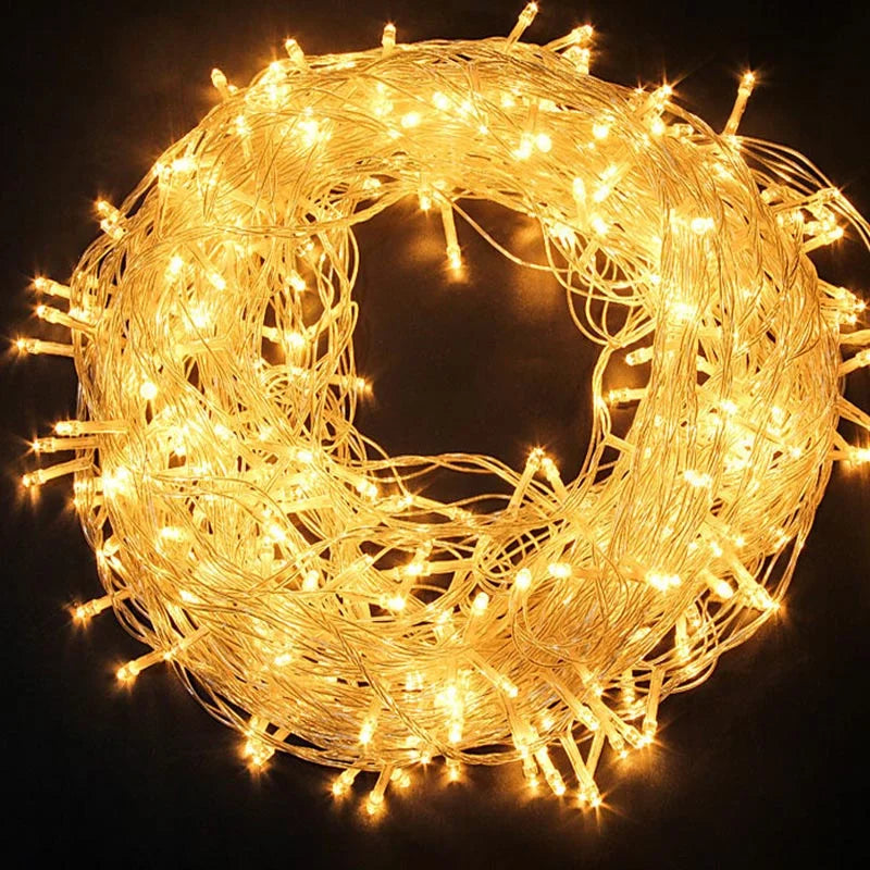 LED Garland String Lights 10M 30M 50M 100M Christmas Tree Wedding Decoration Waterproof Fairy Light Indoor Outdoor 220V EU Lamp