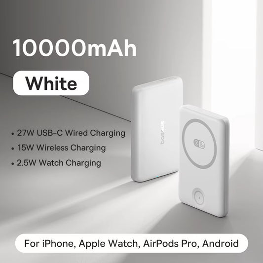 27W Magnetic Power Bank 10000Mah 15W Wireless Charging External Battery for Iphone Iwatch Airpods Samsung Xiaomi Poco
