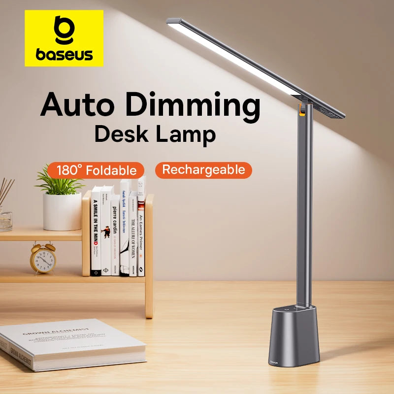 Desk Lamp 180° Foldable LED Table Lamp Rechargeable Auto Dimming Smart Eye Protection Study Reading Room Night Light Lamp