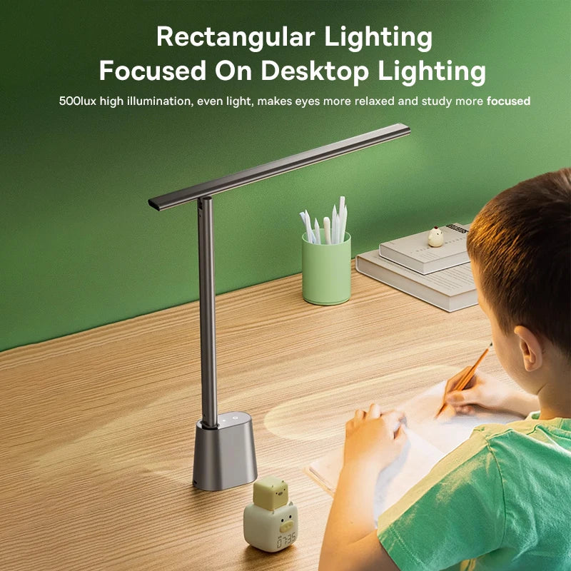 Desk Lamp 180° Foldable LED Table Lamp Rechargeable Auto Dimming Smart Eye Protection Study Reading Room Night Light Lamp